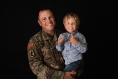 Army soldier and child